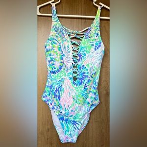 Lilly Pulitzer “Multi Shell of a Party” Swimsuit Lattice